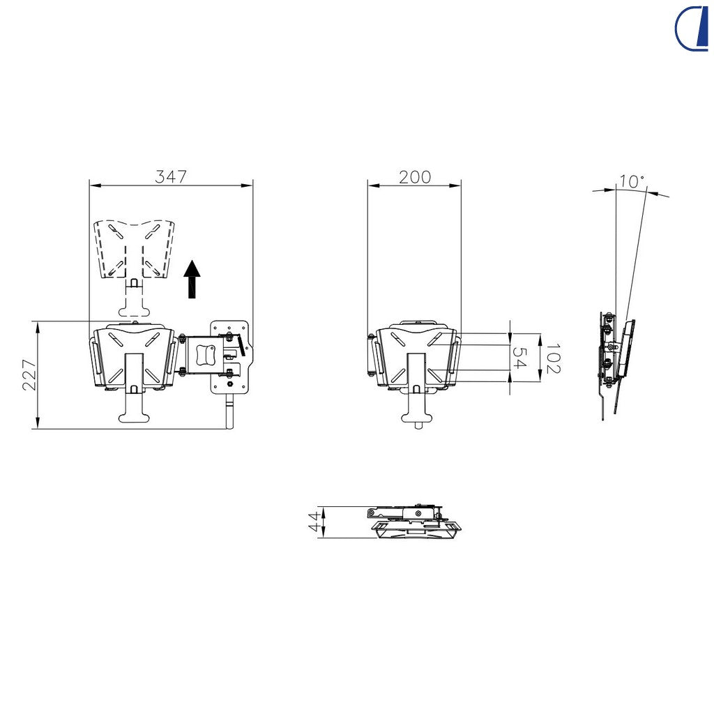 Quick Supporto TV a parete con braccio mini orientabile, portata 6 kg