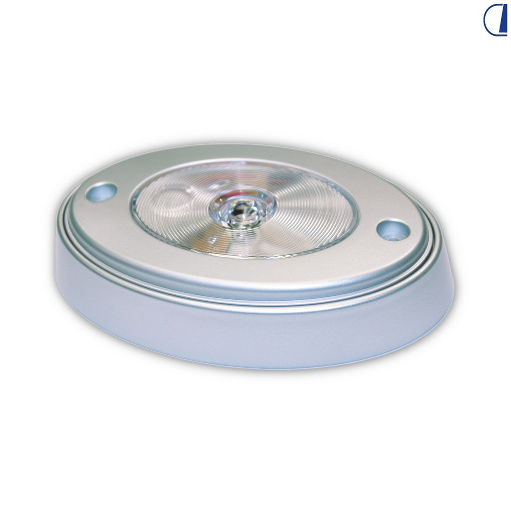 Faretto da incasso ovale 12V per camper con interruttore sulla lente
