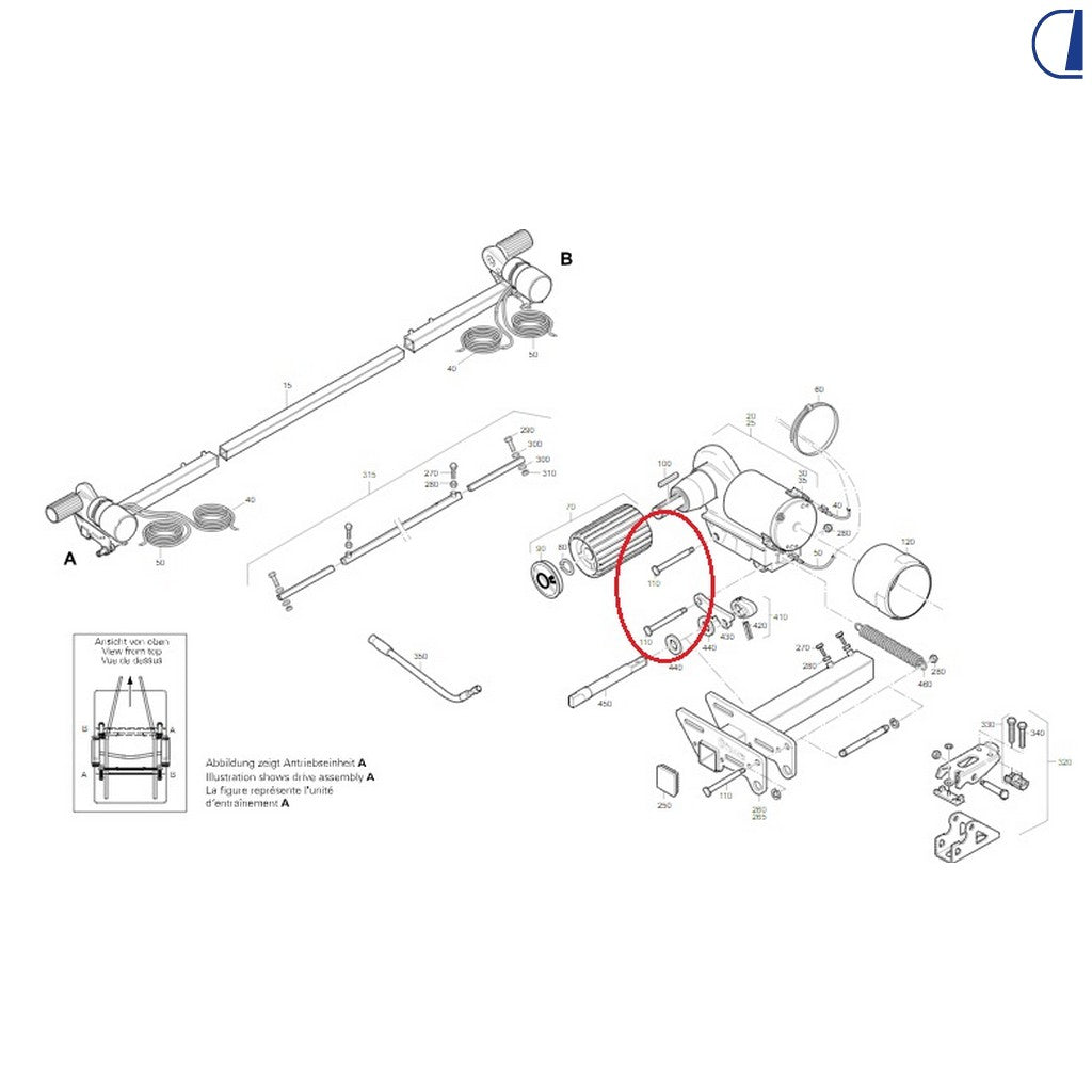 Di-Tec Vite guida 76 mm per mover SR