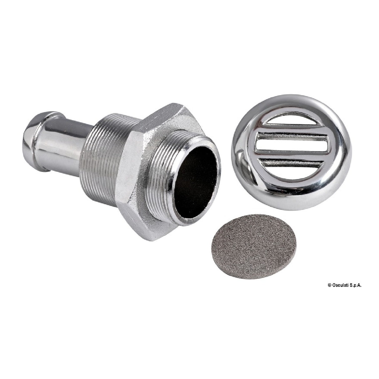 Osculati Kraftstoffentlüftung aus hochglanzpoliertem Edelstahl AISI 316 mit Anti-Flut-System 20.268.00