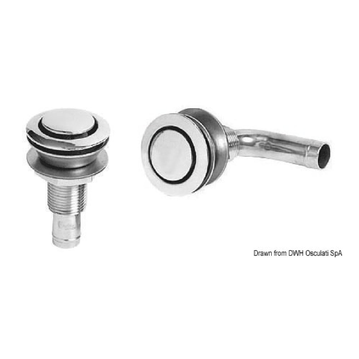 Osculati Kraftstoffentlüftung aus gegossenem und hochglanzpoliertem Edelstahl AISI 316, 49 mm, 20.273.01