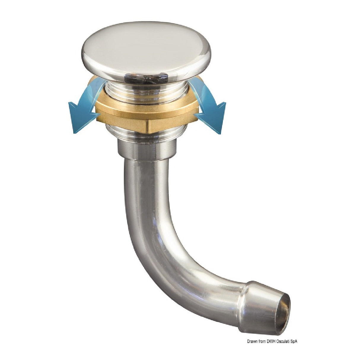 Osculati Sfiato carburante in ottone cromato Full Flush 90 20.274.16