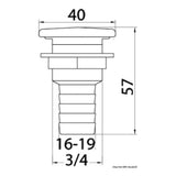 Osculati Kraftstoffentlüftungsventil aus verchromtem Messing, bündig, gerade 20.275.16
