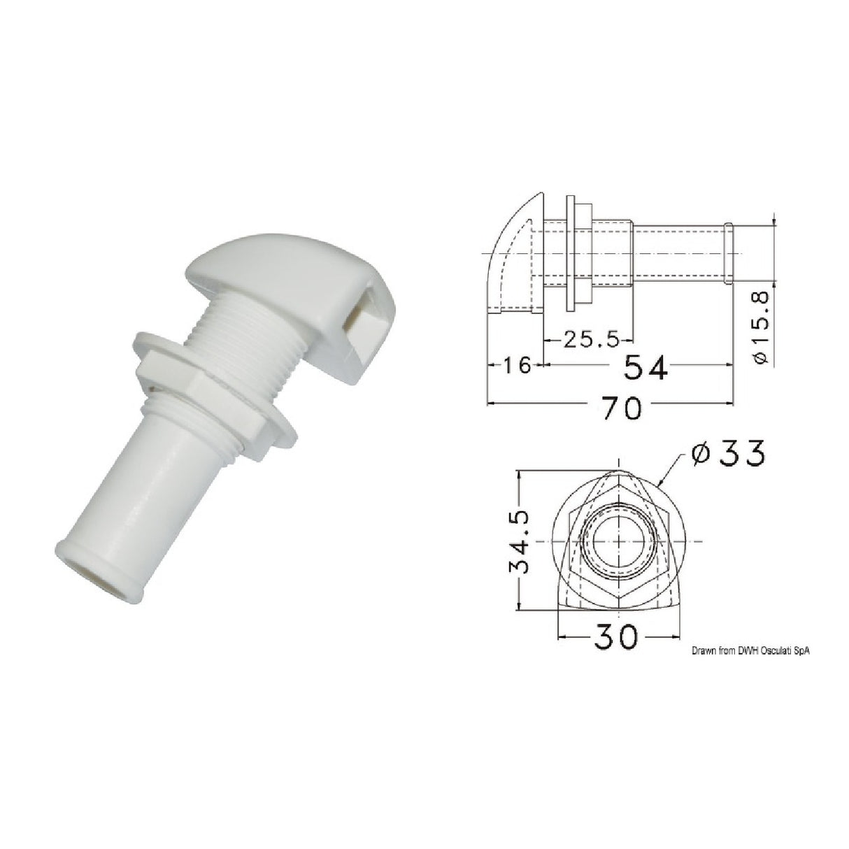Ventilación de plástico Osculati 20.283.00