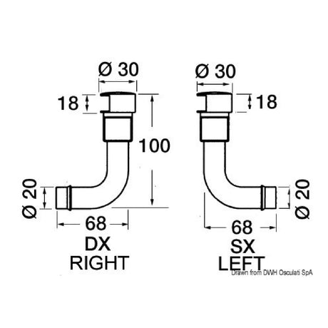 Osculati Kraftstoffentlüftung aus hochglanzpoliertem Edelstahl 20.287.80