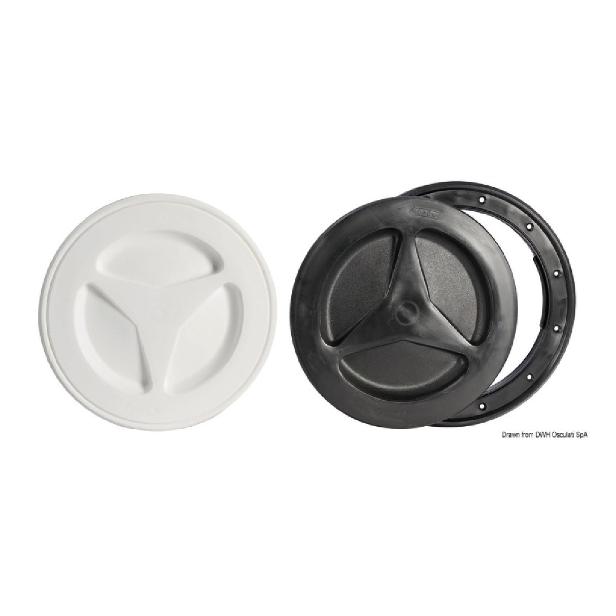 Osculati Polypropylene inspection cap with twist lock and bayonet 20.337.01BI