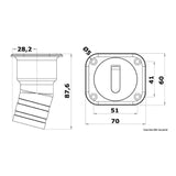 Osculati Tappo imbarco Square 38 mm corto 20.454.02