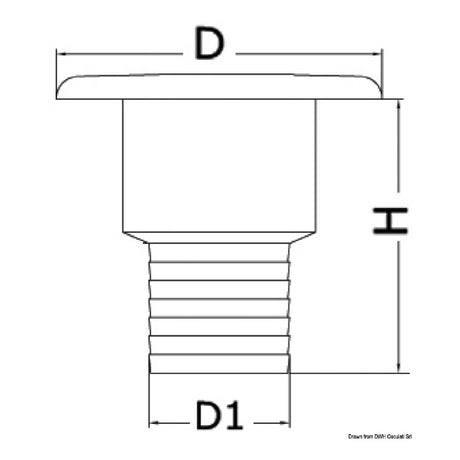 Osculati Straight chromed brass deck filler 20.666.02