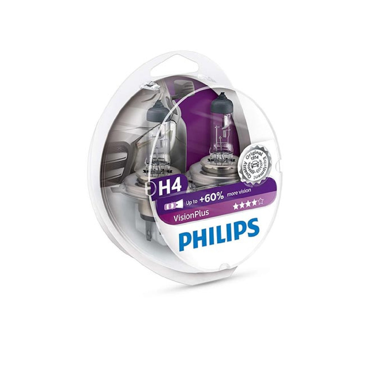 Philips Set 2 Lampadine di ricambio H4 VISION PLUS - 12V 60/55W