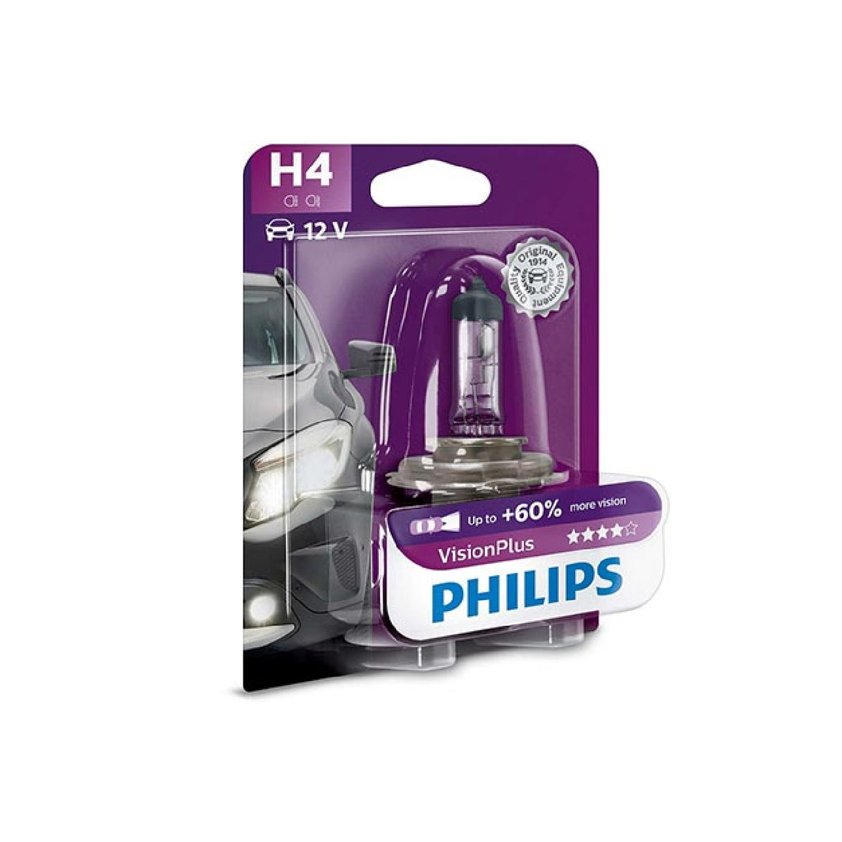 Philips H4 VISION PLUS Ersatzlampe - 12V 60/55W