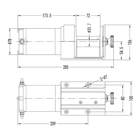 Trem Arganello elettrico per alaggio Cavo d. 4 mm x 8 mt.