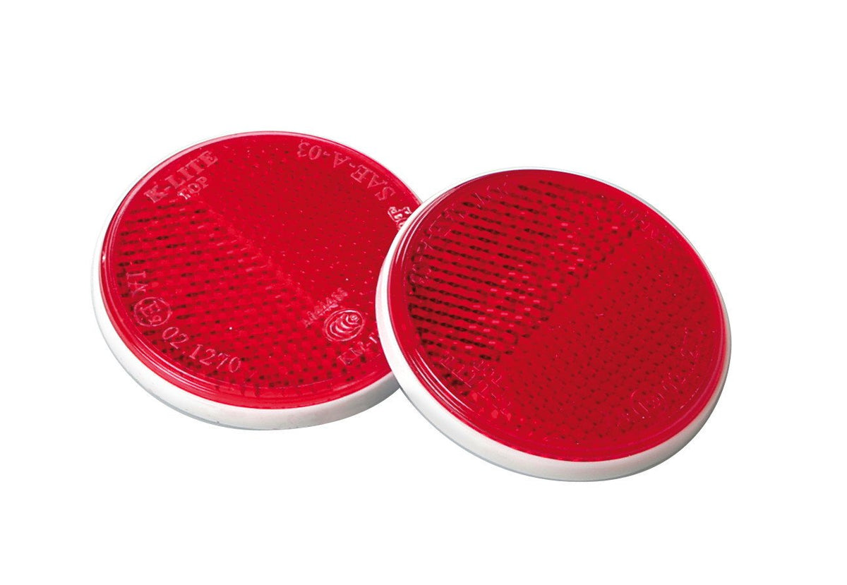 Lampa Euro-Norm, catarifrangenti rotondi -  65 mm - Rosso 20546