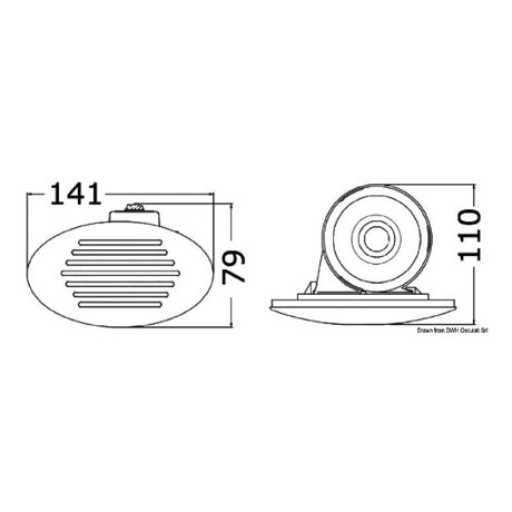 Osculati Tromba ad incasso a scomparsa con diffusore a chiocciola 21.101.00