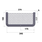 Trem Black storage net dimensions mm 184x374