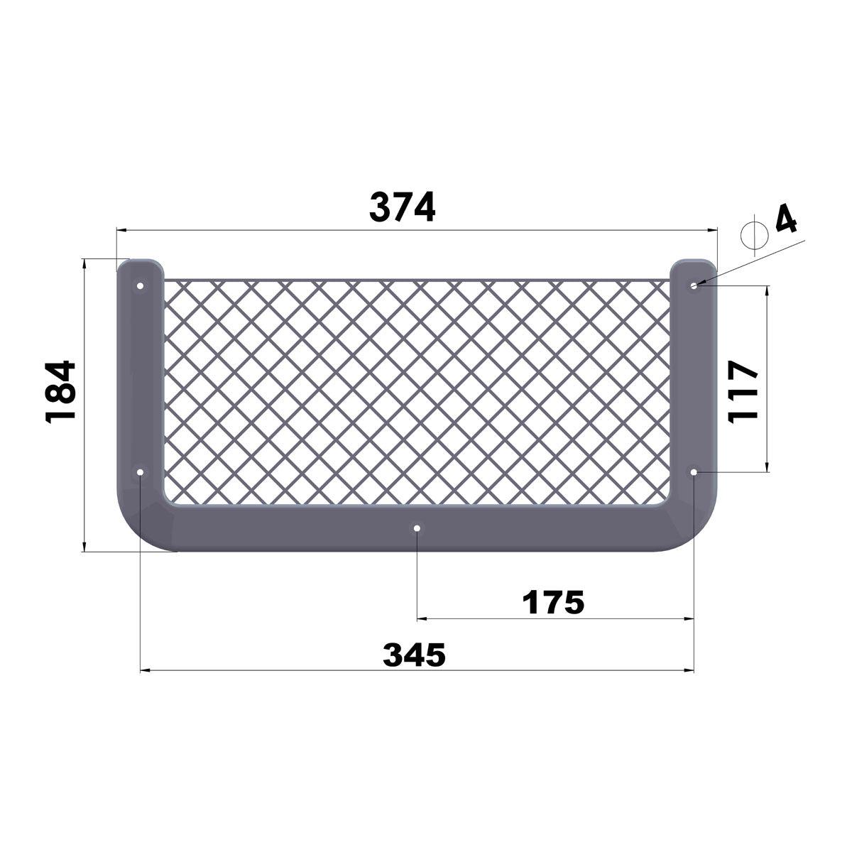 Trem Rete portaoggetti bianca Bianco-Bianco dimensioni mm 184x374