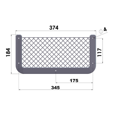 Trem White Storage Net White-White Dimensions mm 184x374