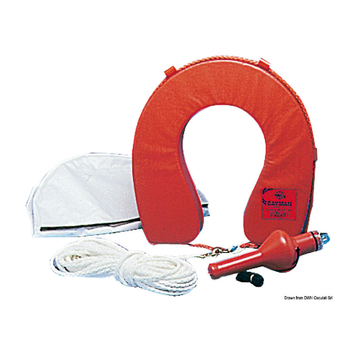 Flotador de herradura Osculati 22.416.02 con accesorios + carcasa 22.424.01