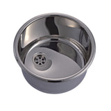 Fregadero redondo Trem de 260 mm de diámetro en acero inoxidable para barco y caravana