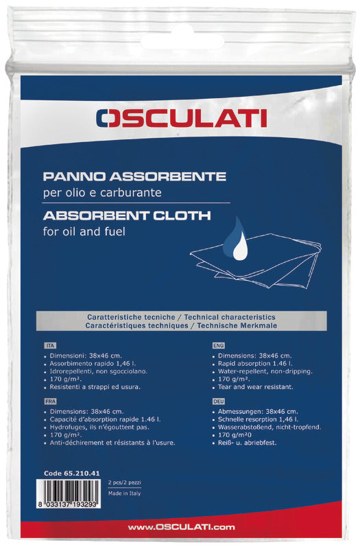 Osculati Paños absorbentes de aceite y combustible 65.210.41