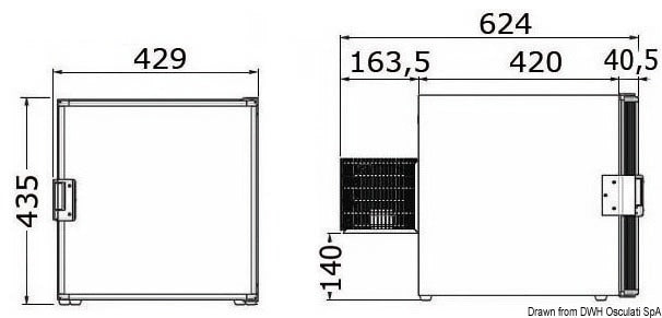 Isotherm Frigorifero/congelatore a pozzetto CRUISE 40 Cubic 40 litri 435x429x420 mm con compressore remoto