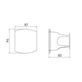 Aqua Oval Shower Container mm 79x69 mm 79x69 Ral 9003