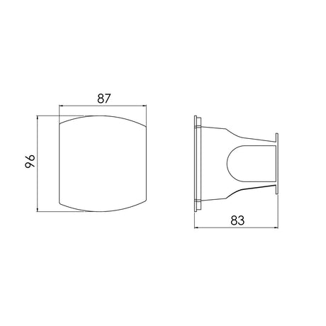 Aqua Contenitore doccia ovale mm 79x69 mm 79x69 Ral 9003