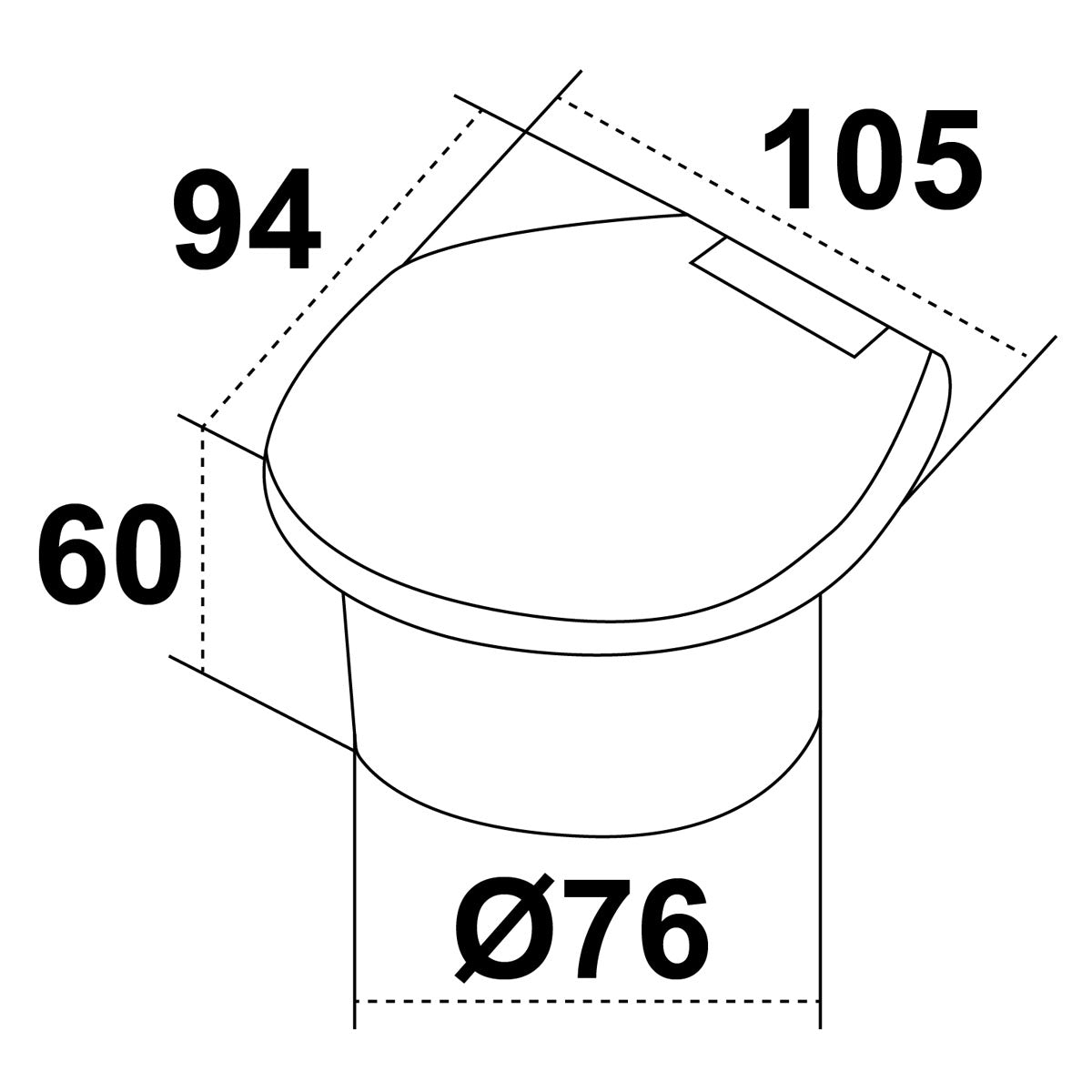 Aqua Shower tray Aisi 316 cut-out diameter 76 mm cut-out diameter 76 mm
