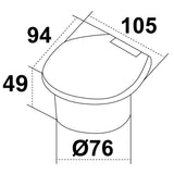 Aqua Vano miscelatore Aisi 316 scasso diametro mm 76 scasso diametro mm 76