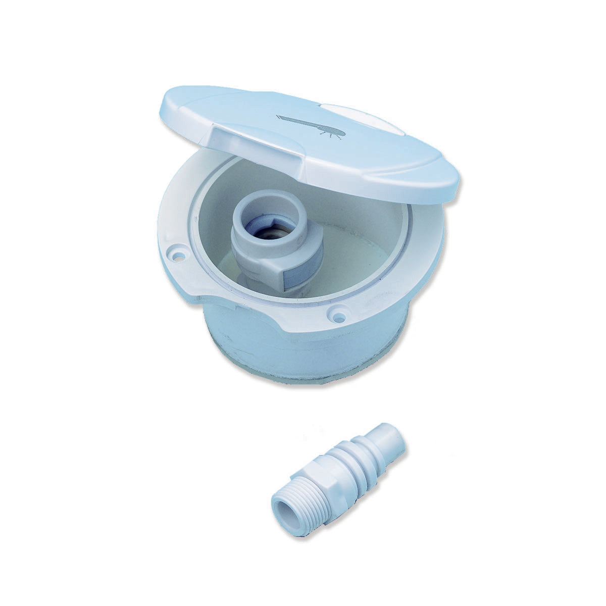 Aqua Box completo di innesto rapidoIngombro esterno Outer size d. mm 98