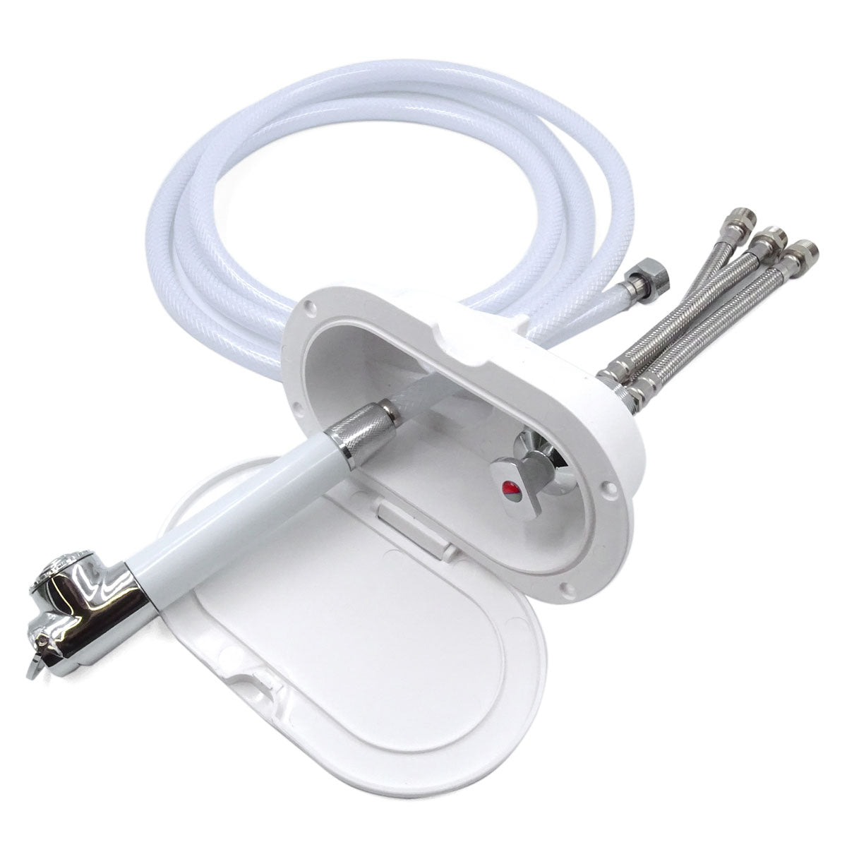 Aqua Box doccia ovale con miscelatore e doccia a pulsante