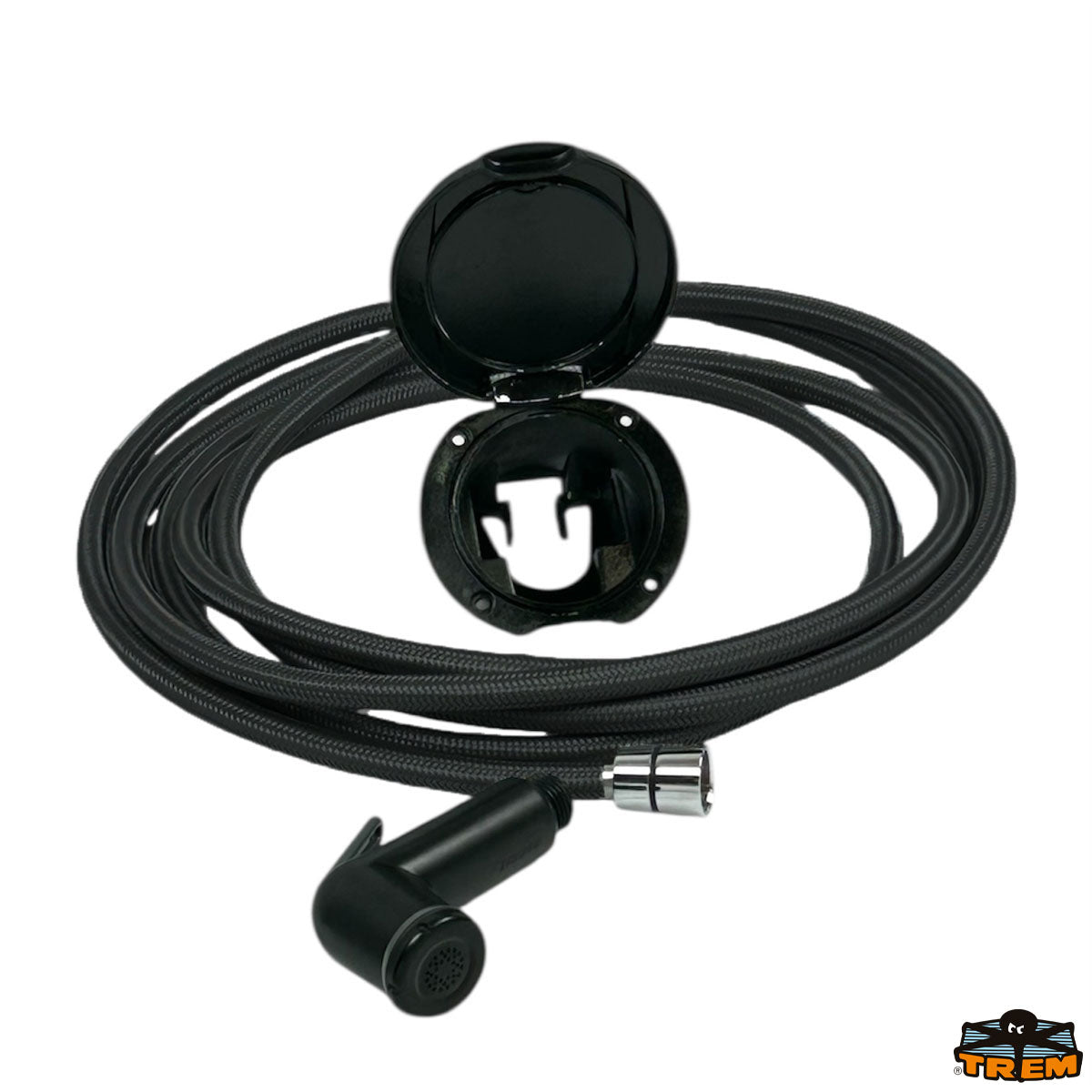 Trem Box doccia nero con doccia a levetta nera