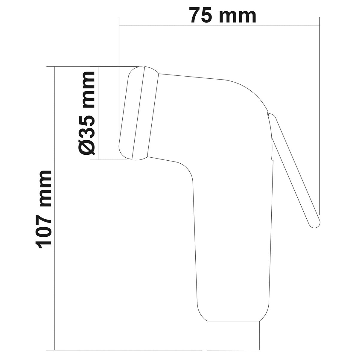 Aqua Doccetta Bianco- 9003 Bianco 9003 Attacco Fitting 1/2'' Male