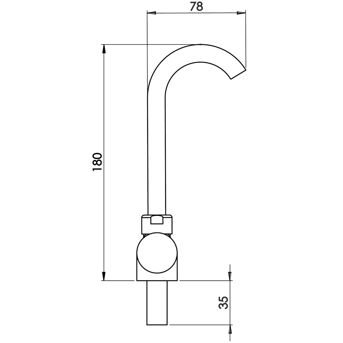 Aqua Rubinetto mixer canna bassa