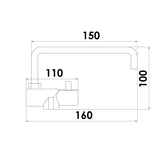 Aqua Folding Mixer Tap with Deep Spout