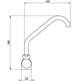 Aqua Rubinetto acqua fredda/calda canna alta