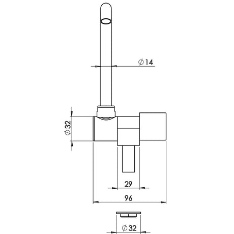 Aqua cold water tap with high spout
