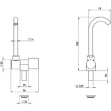 Aqua cold water tap with low spout
