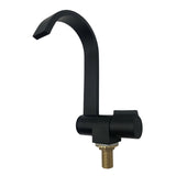 Aqua cold water tap with flat spout, black color, model SX