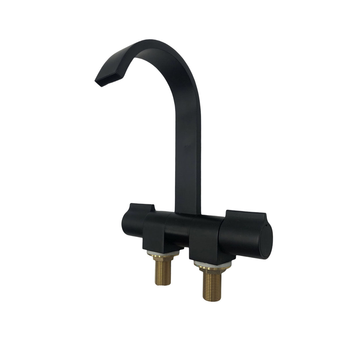 Aqua cold/hot water tap with flat spout, black color