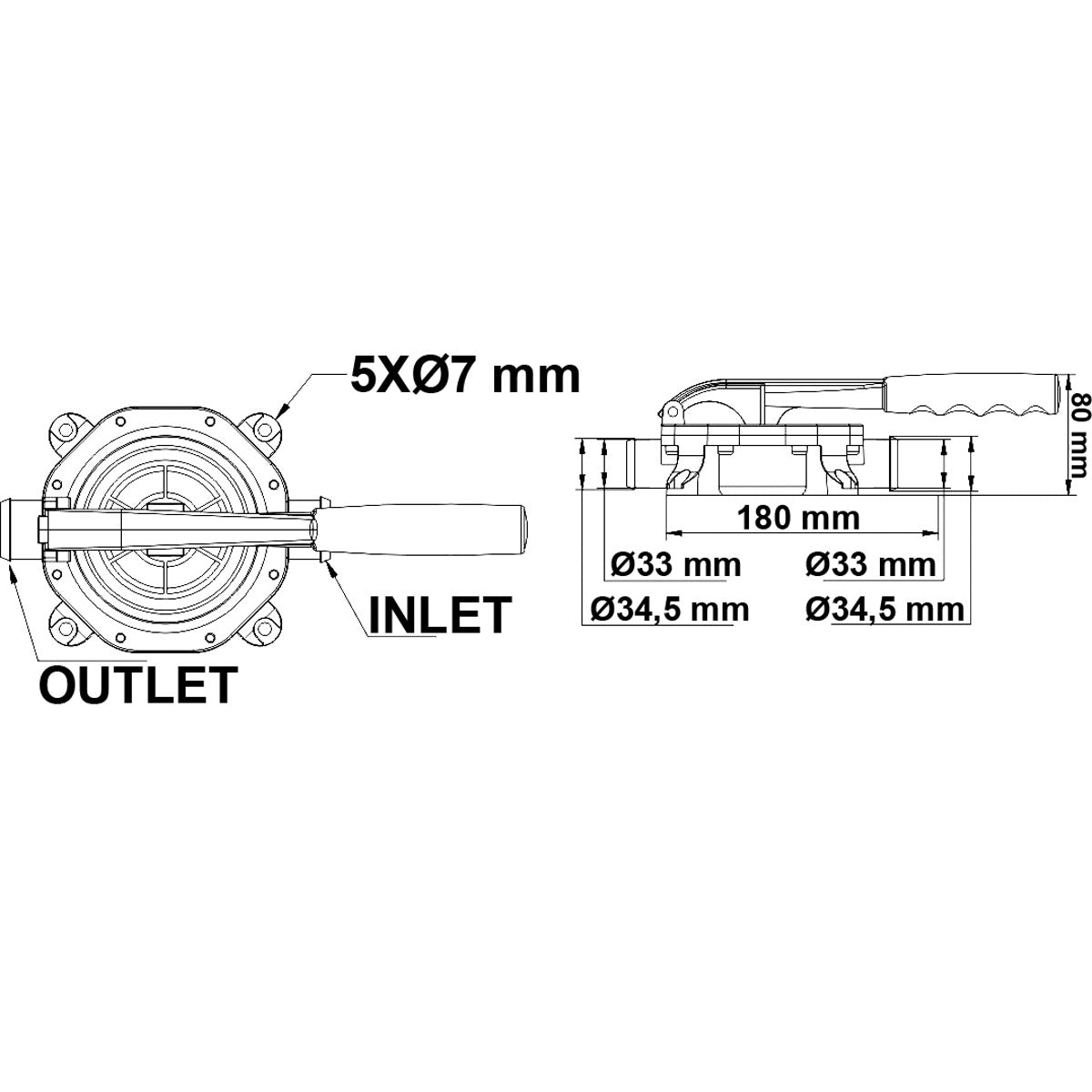 Trem Pompa di sentina a diaframma manuale