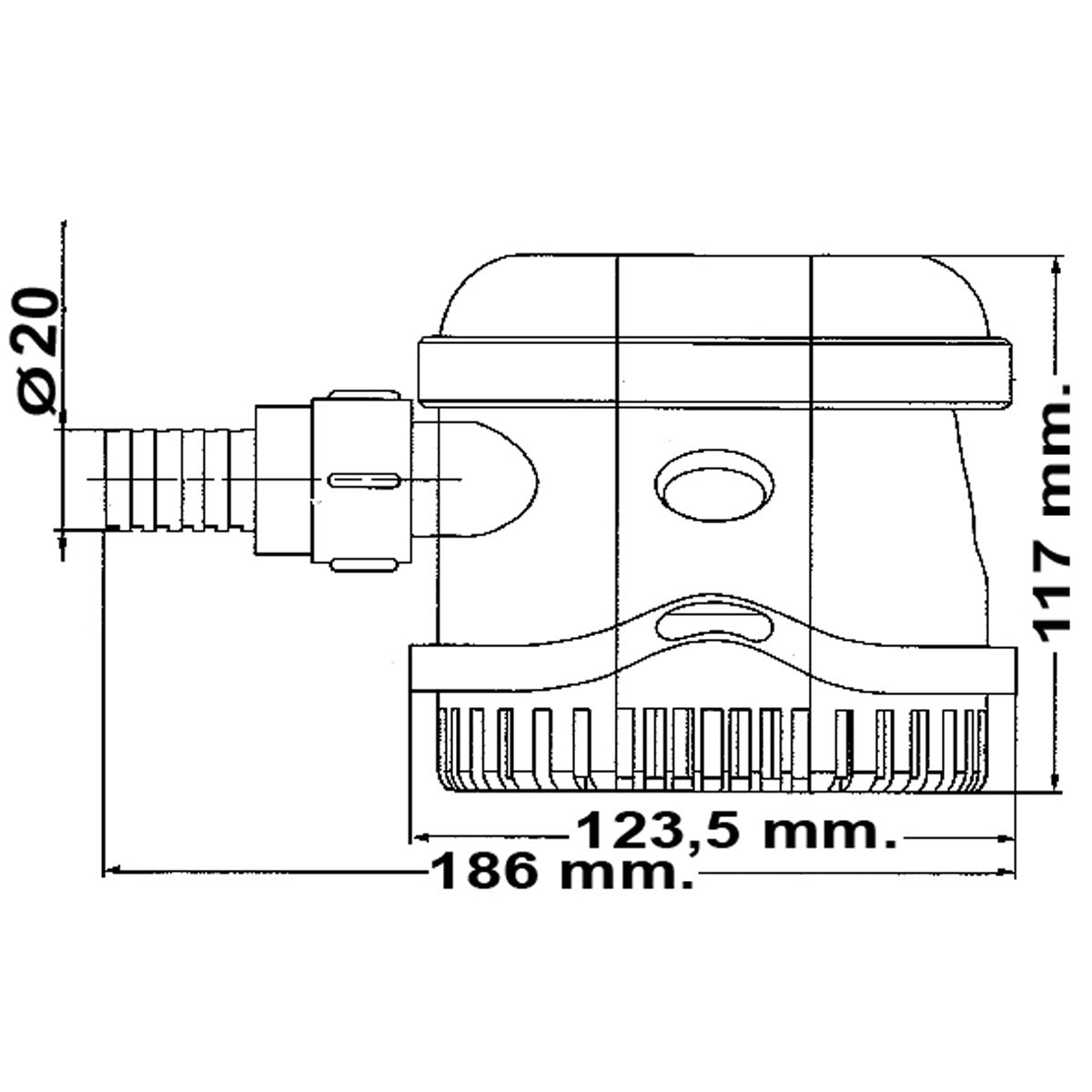 Trem Pompe di sentina automatica 750GPH Ampere 5 Ampere 5 Uscita d. mm 19