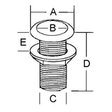 Trem Scarico a mare completo di tappo A mm 50 A mm 50 B mm 34 C mm 39 D mm 140