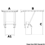 Oceansouth T-Top professionale in alluminio 1400x2000mm console larghe fino a 950 mm MA 080-5