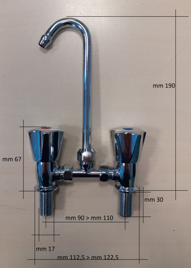 Osculati Rubinetto miscelatore ottone cromato acqua Calda e Fredda 17.935.00