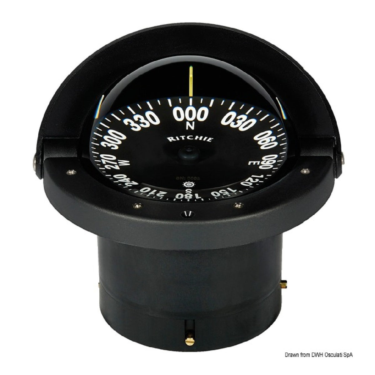 Ritchie Navigation Wheelmark Kompass 4 1/2 Zoll Schwarz/Schwarz