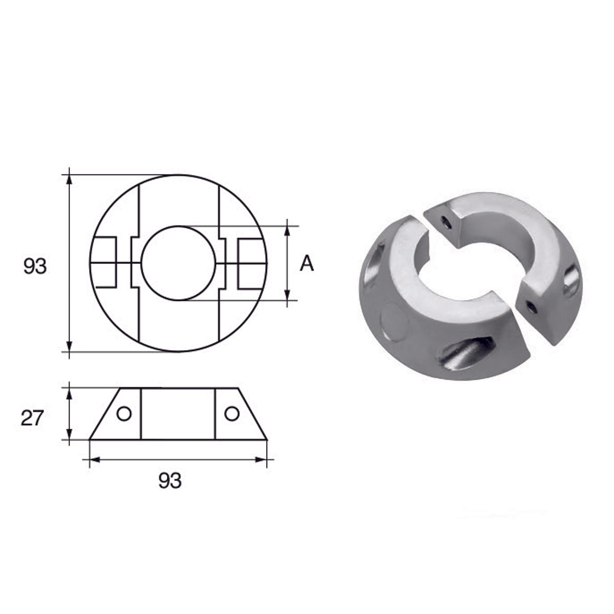 Fonp Anode for Max-prop shafts and propellers