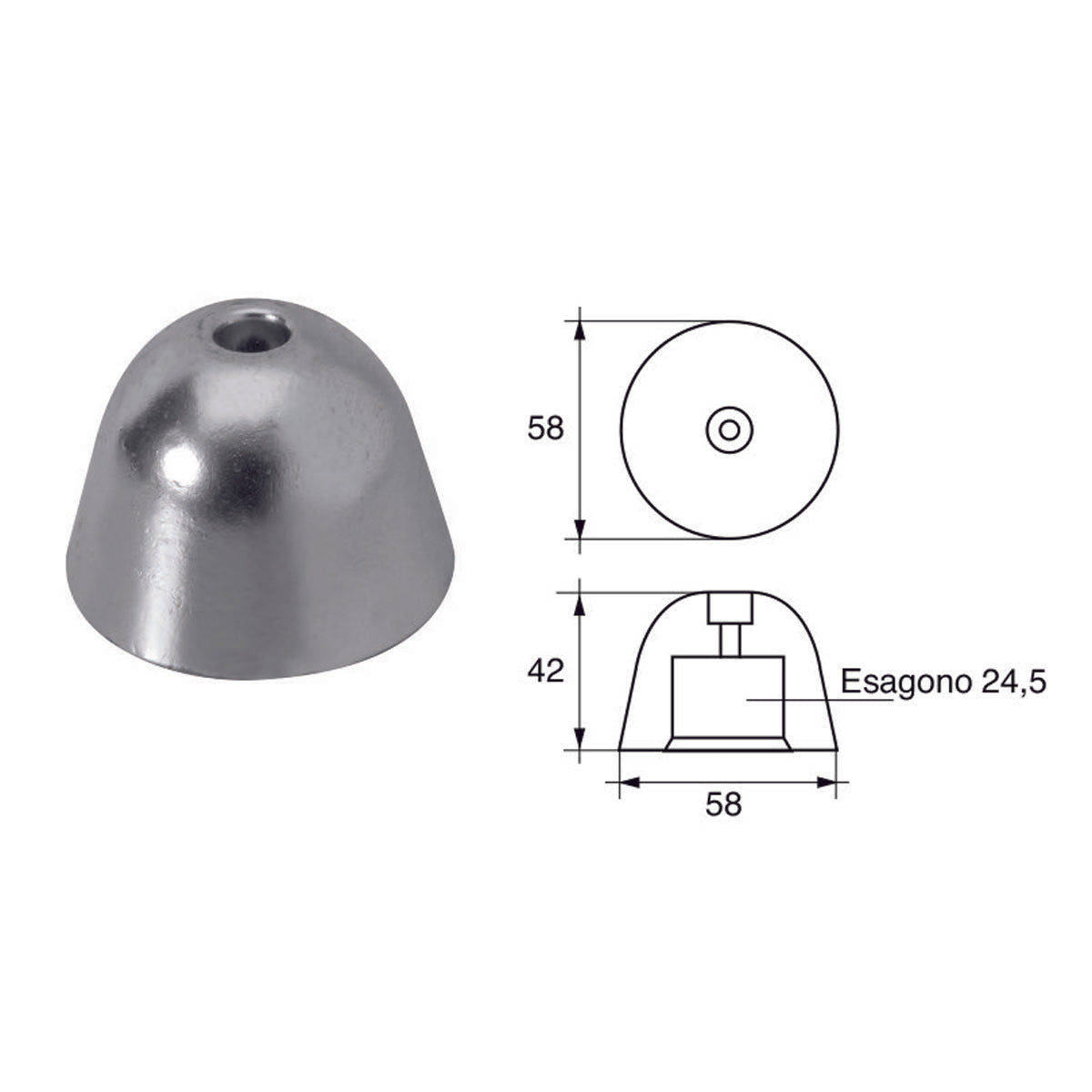 Fonp Anodo per assi ed eliche Vetus art. POLIPODIO OG027