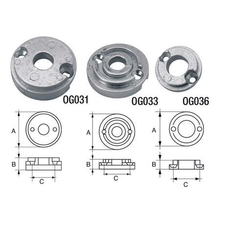 Fonp-Anode für Vetus-Wellen und -Propeller