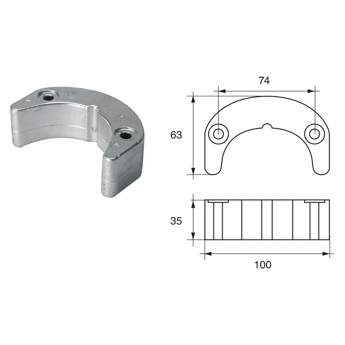 Fonp Anodo per motori Bombardier ( Johnson-Evinrude-OMC)