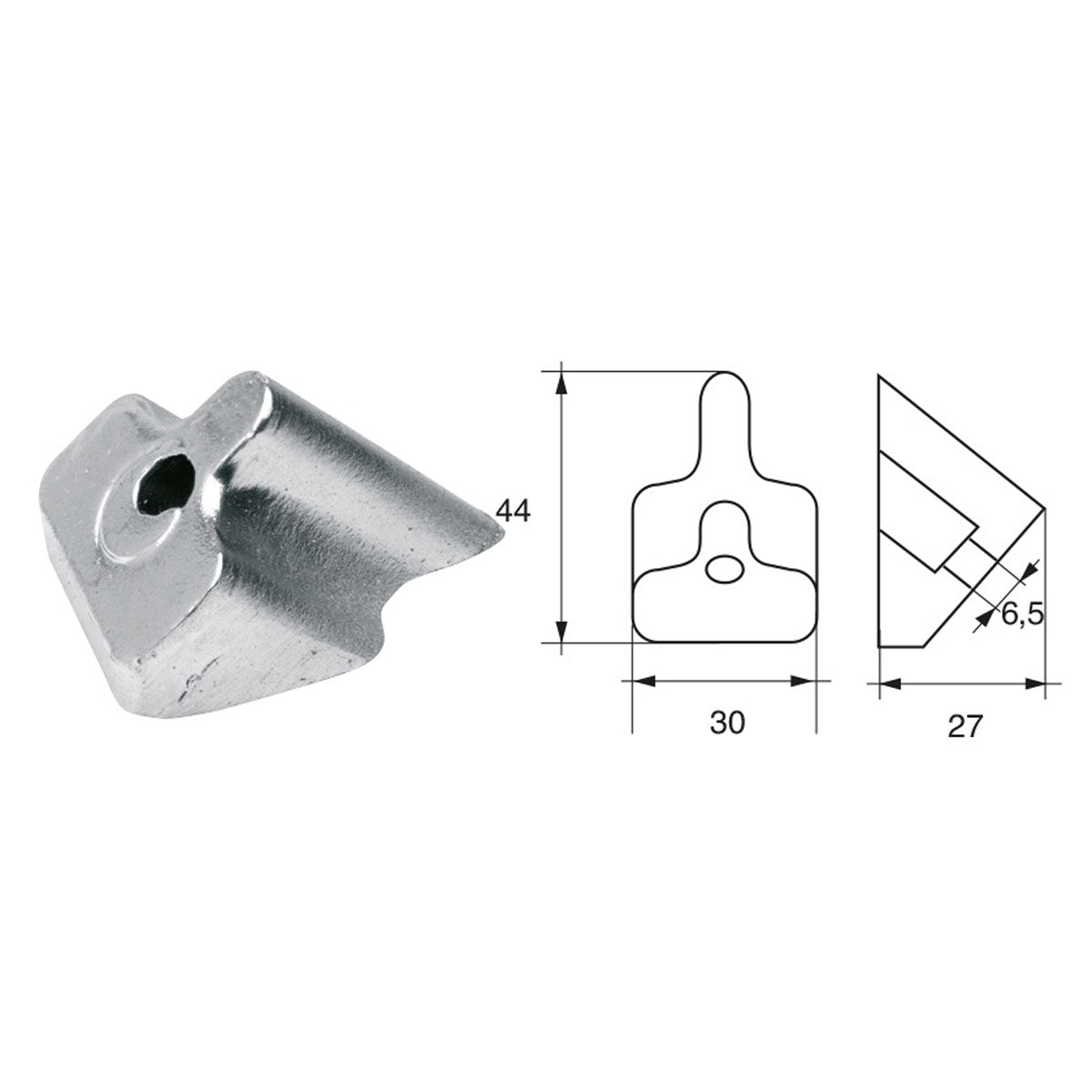 Fonp Anodo per motori Bombardier ( Johnson-Evinrude-OMC) art. POLIPODIO OM005